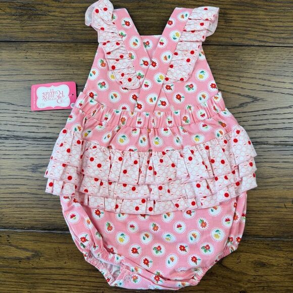 Ricrac and Ruffles Pink Bubble Romper New 2T - Picture 2 of 4